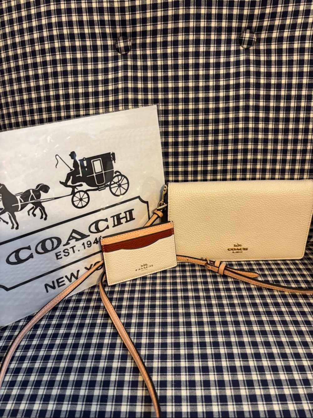Coach Anna fold over  Crossbody clutch with matching  Card Case